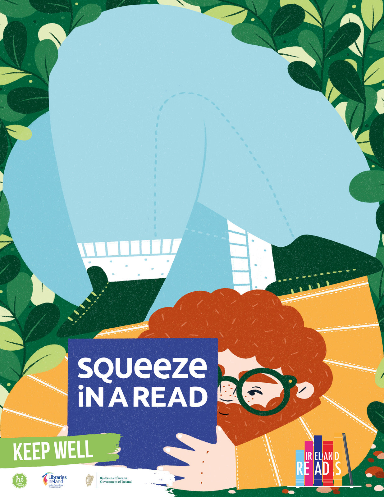 Squeeze in a read campaign for Libraries Ireland.