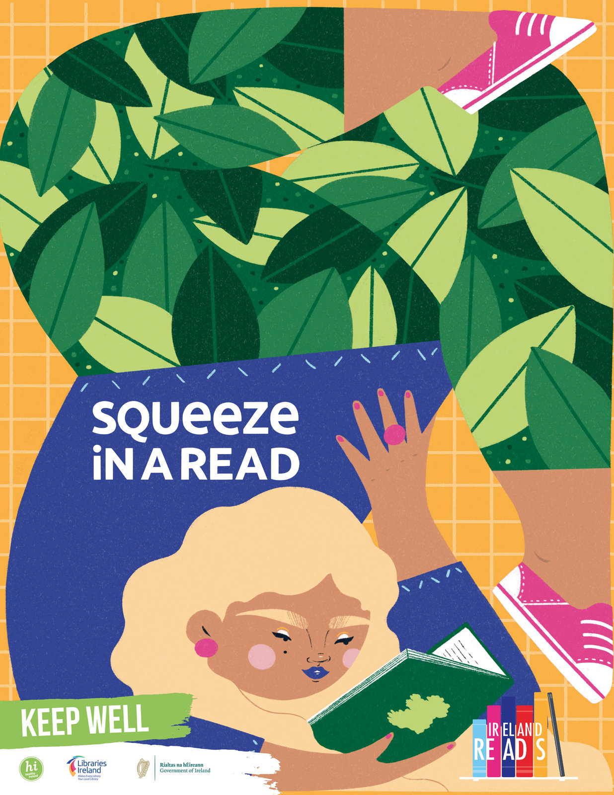 Squeeze in a read campaign for Libraries Ireland.
